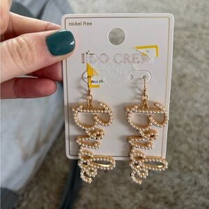 Pearl-Encrusted Serpentine Drop Earrings